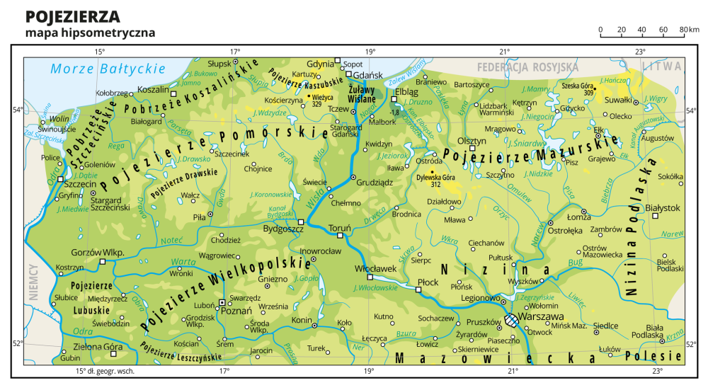 Mapa Polski Pobrzeża Pojezierza Niziny Mapa Z Pojezierzami | Lublin Mapa